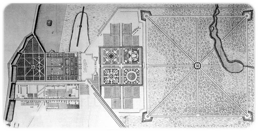 1750е. Растрелли. Генплан Царского Села 
title=